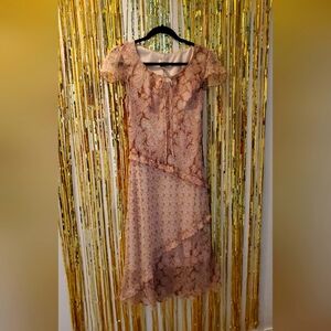 Vintage Ombre pink and cream ruffle dress